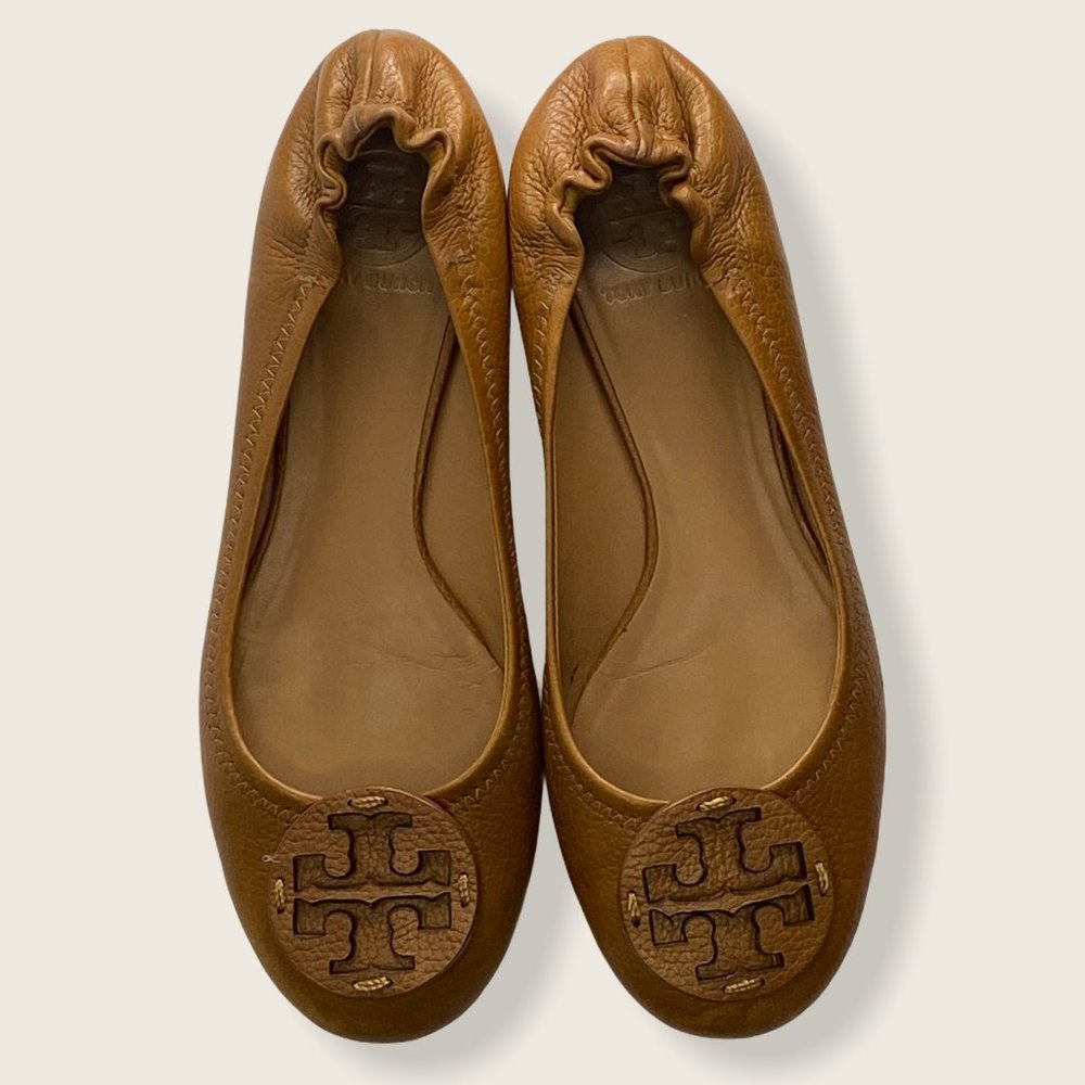Tory Burch Tan Reva Ballet Flats